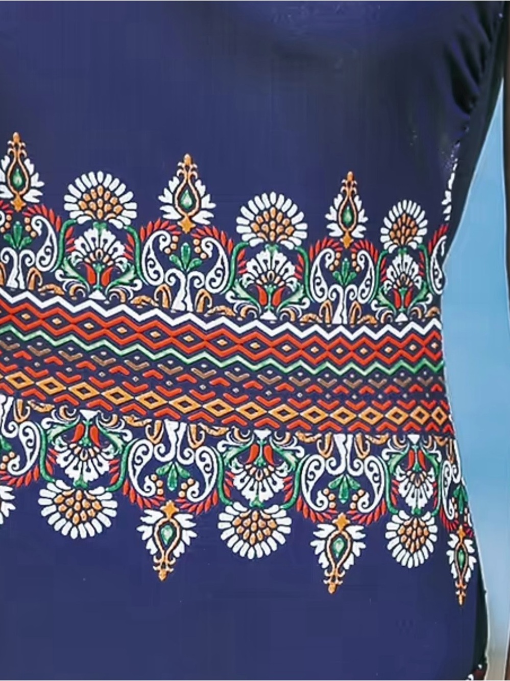 CUPSHE Navy Paisley One Piece, Large - Picture 3 of 10